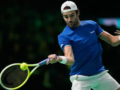 Matteo Berrettini počas finále Davis Cupu Taliansko - Španielsko.