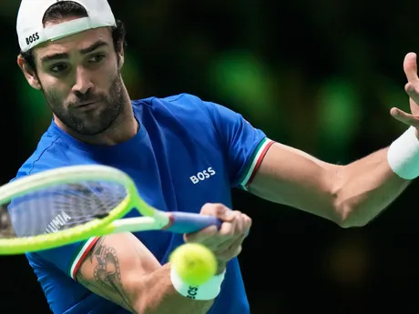 Matteo Berrettini počas finále Davis Cupu Taliansko - Španielsko.