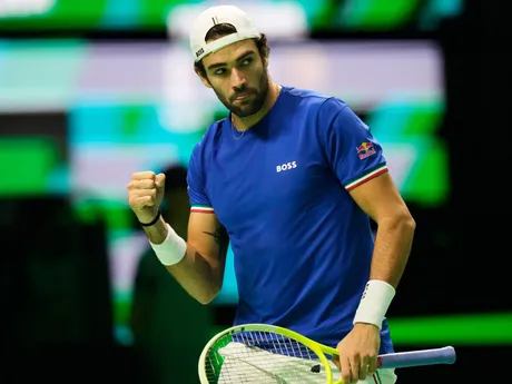 Matteo Berrettini počas finále Davis Cupu Taliansko - Španielsko.