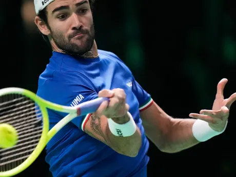 Matteo Berrettini počas finále Davis Cupu Taliansko - Španielsko.