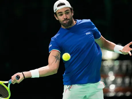 Matteo Berrettini počas finále Davis Cupu Taliansko - Španielsko.