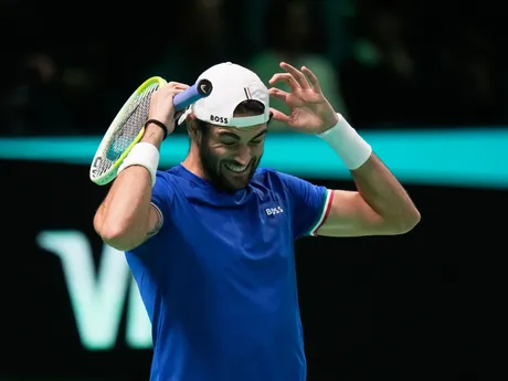 Matteo Berrettini počas finále Davis Cupu Taliansko - Španielsko.