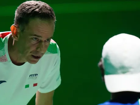 Filippo Volandri počas finále Davis Cupu Taliansko - Španielsko.