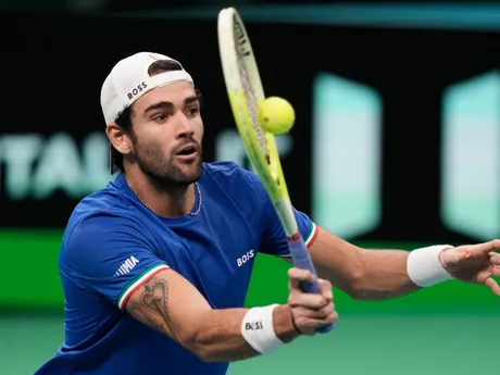 Matteo Berrettini počas finále Davis Cupu Taliansko - Španielsko.