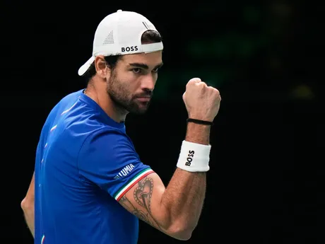 Matteo Berrettini počas finále Davis Cupu Taliansko - Španielsko.