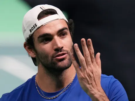 Matteo Berrettini počas finále Davis Cupu Taliansko - Španielsko.