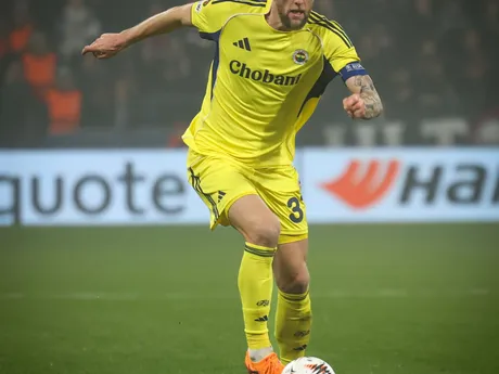 Milan Škriniar počas zápasu Európskej ligy Viktoria Plzeň - Fenerbahce Istanbul.