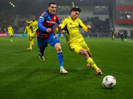 Fotka zo zápasu Európskej ligy Viktoria Plzeň - Fenerbahce Istanbul.