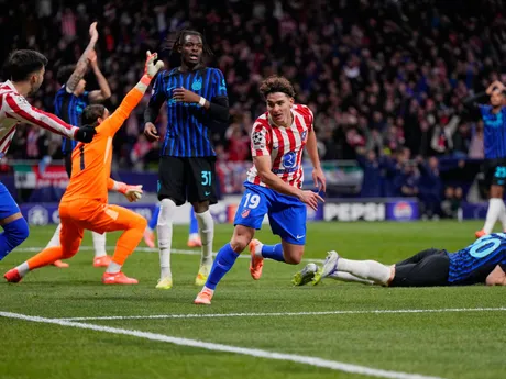 Julian Alvarez v zápase Atlético Madrid - Inter Miláno.
