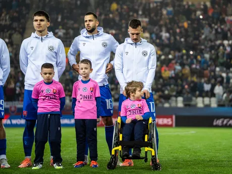 Na snímke hráči Slovenska počas kvalifikačného zápasu na Majstrovstvá sveta 2026 medzi Slovenskom a Severným Írskom v Košiciach.