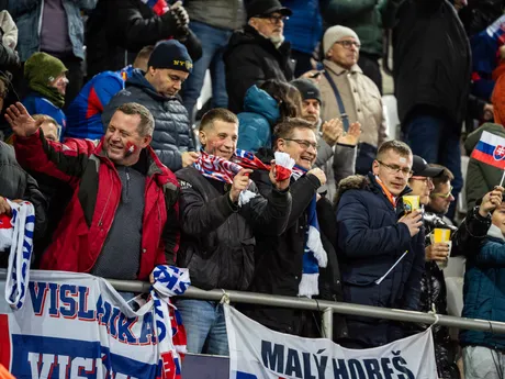 Na snímke fanúšikovia Slovenska počas kvalifikačného zápasu na Majstrovstvá sveta 2026 medzi Slovenskom a Severným Írskom v Košiciach.