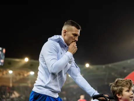 Na snímke hráč Slovenska Lukáš Haraslín (17) počas kvalifikačného zápasu na Majstrovstvá sveta 2026 medzi Slovenskom a Severným Írskom v Košiciach.