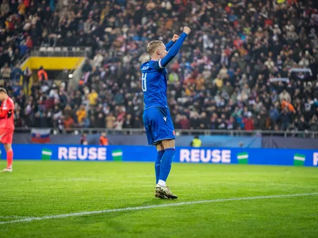 Na snímke hráč Slovenska Tomáš Bobček (8) počas kvalifikačného zápasu na Majstrovstvá sveta 2026 medzi Slovenskom a Severným Írskom v Košiciach.