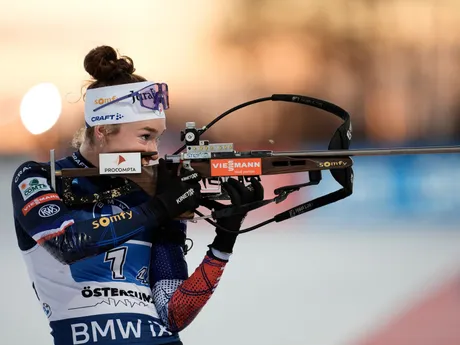 Lou Jeanmonnotová počas štafety v Östersunde