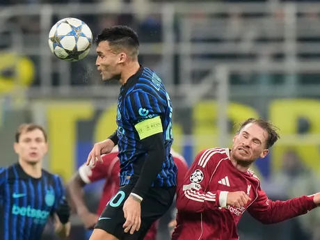 Lautaro Martinez v zápase 6. kola ligovej fázy Ligy majstrov Inter Miláno - Liverpool.