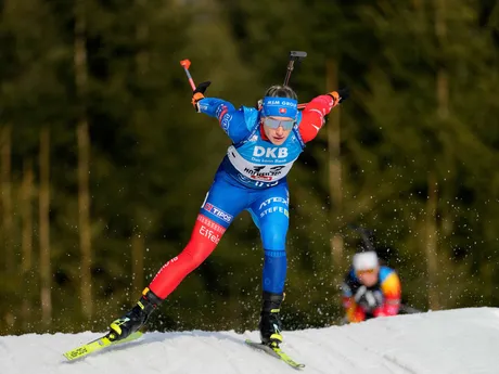 Paulína Bátovská Fialková počas šprintu v rakúskom Hochfilzene.