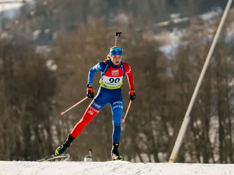 Michaela Straková počas pretekov IBU Cupu vo švajčiarskom Gomse.