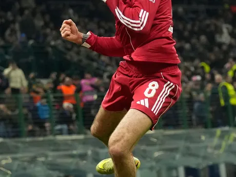 Dominik Szoboszlai oslavuje gól v zápase 6. kola ligovej fázy Ligy majstrov Inter Miláno - Liverpool.