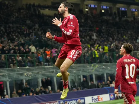 Dominik Szoboszlai oslavuje gól v zápase 6. kola ligovej fázy Ligy majstrov Inter Miláno - Liverpool.