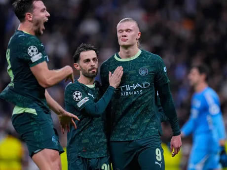 Erling Haaland počas zápasu 6. kola hlavnej fázy Ligy majstrov medzi Realom Madrid a Manchestrom City.