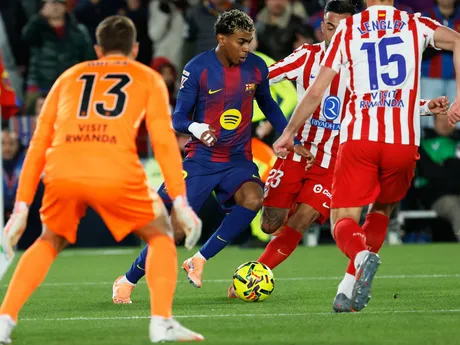 Lamine Yamal v zápase FC Barcelona - Atlético Madrid 