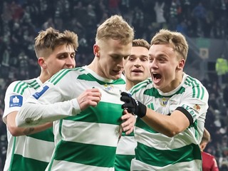 Tomáš Bobček sa teší po strelenom góle v drese klubu Lechia Gdaňsk.
