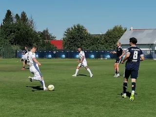 Momentka z prípravného zápasu Poprad - Rimavská Sobota.