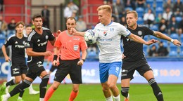 Momentka zo zápasu Baník Ostrava - FC Zlín.
