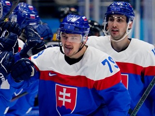 Libor Hudáček oslavuje gól v zápase o postup do štvrťfinále Slovensko - Nemecko na ZOH 2022 v Pekingu.