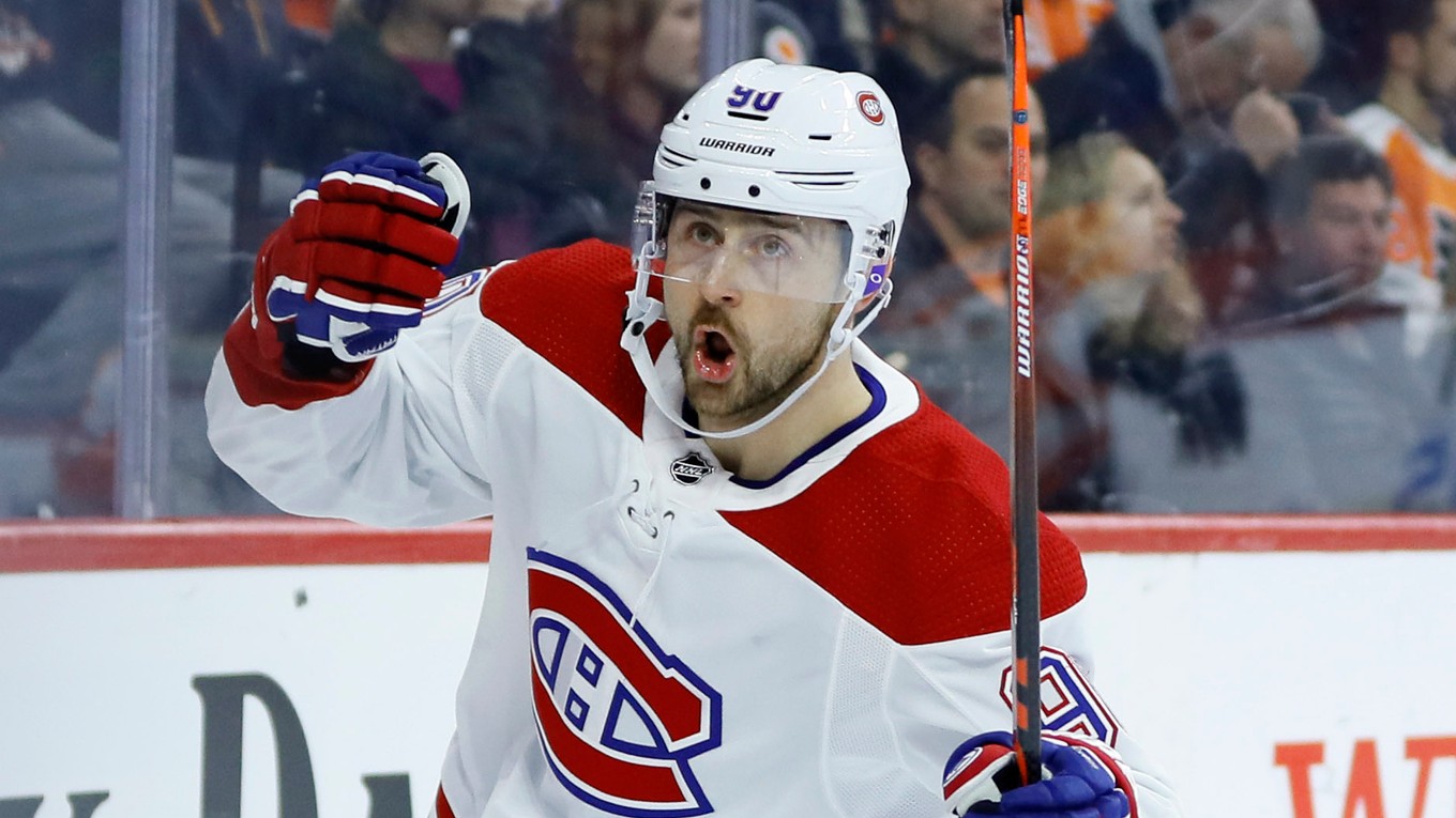 Slovenský hokejista Tomáš Tatar v drese Montrealu Canadiens.  