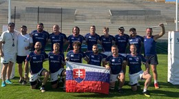 Slovenská reprezentácia v sedmičkovom ragby na ME v Kosove.