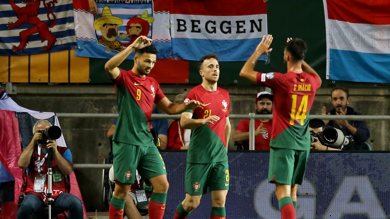 Radosť hráčov Portugalska.
