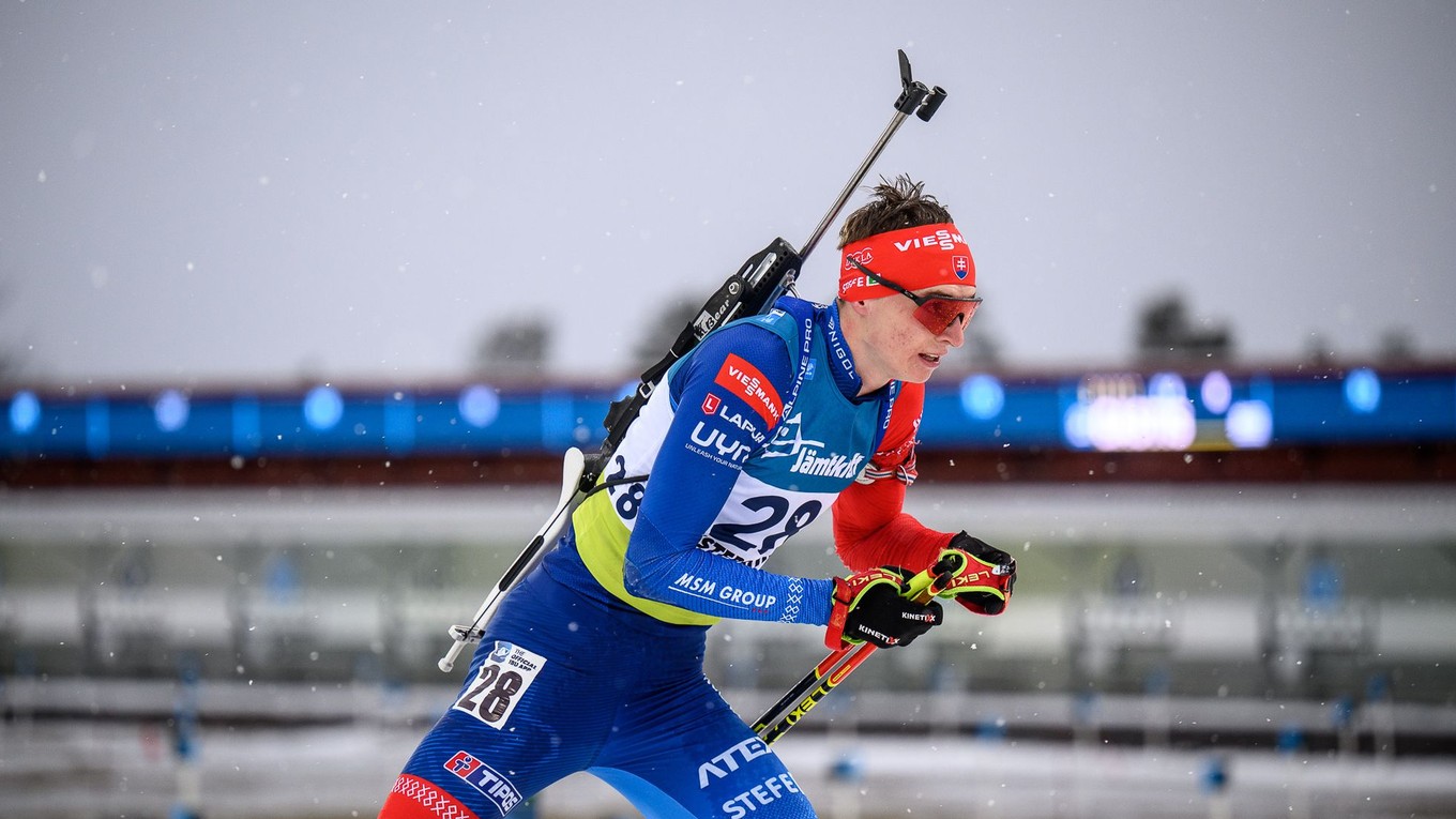 Jakub Borguľa na MS juniorov a kadetov v biatlone 2025.