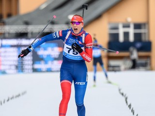 Anastasia Kuzminová na ME v biatlone 2024 v Osrblí.