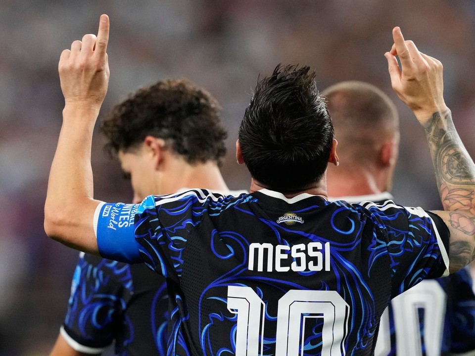 Lionel Messi oslavuje gól na MS vo futbale 2026.