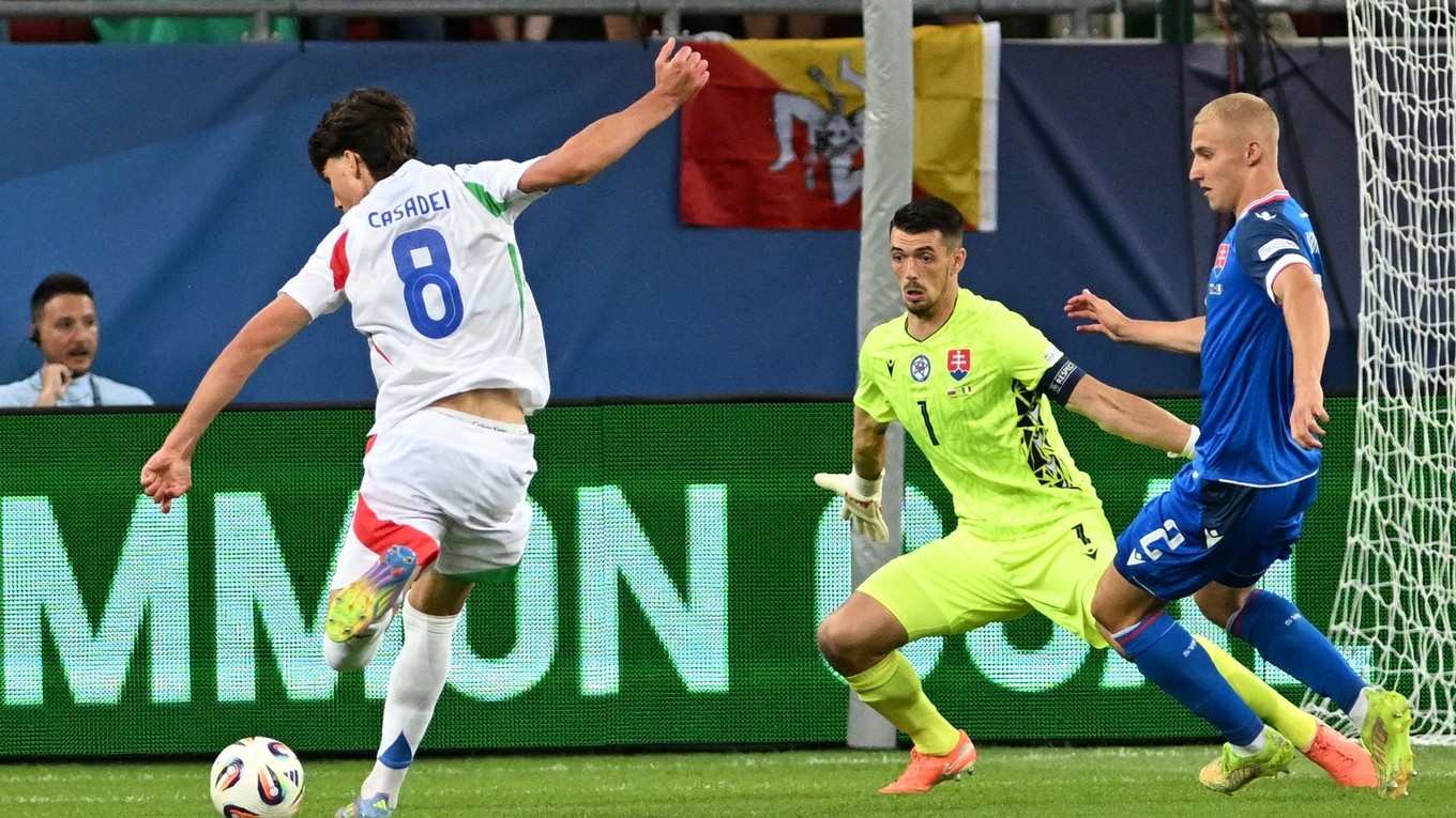 Brankár a kapitán Slovenska Ľubomír Belko na EURO U21 2025.