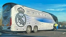 Autobus Realu Madrid mal nehodu.