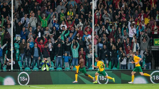 Hráči Žiliny oslavujú víťazstvo proti Bilbau.