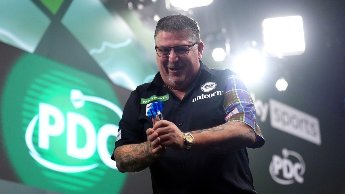 Škótsky šípkar Gary Anderson počas MS 2026.