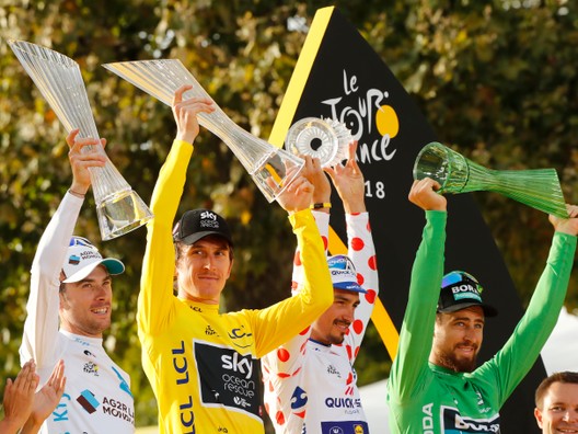 Víťazi jednotlivých kategórií na Tour de France 2018.