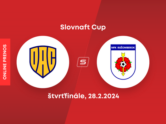 Dunajská Streda - Ružomberok: ONLINE prenos z štvrťfinále Slovnaft Cupu 2023/2024.