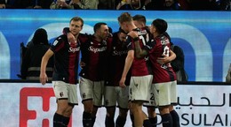 Riccardo Orsolini oslavuje gól v sieti Interu v semifinále Talianskeho superpohára.