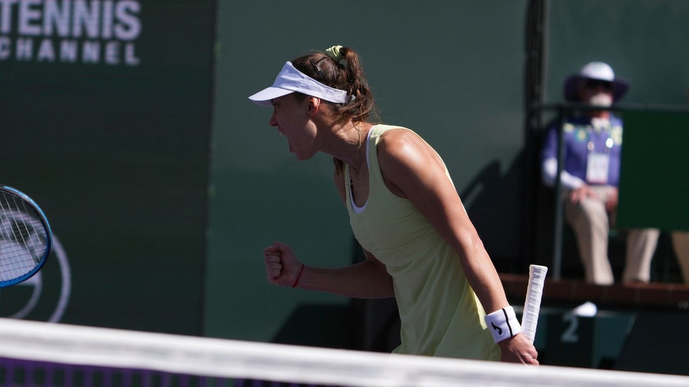 Radostné gesto slovenskej tenistky Terezy Mihalíkovej.