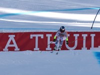 Nemecká lyžiarka Emma Aicherová počas pretekov Super-G v La Thuile.