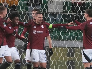 Futbalisti Sparty Praha.