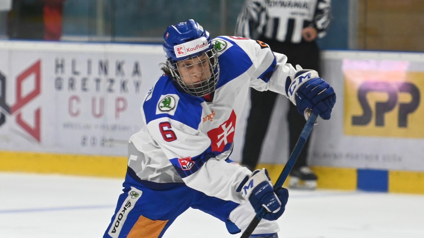 Viliam Kmec vo finále Hlinka Gretzky Cup 2021.
