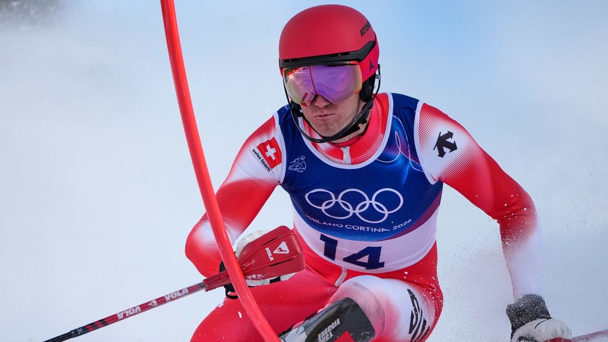 Tanguy Nef počas tímovej kombinácie na ZOH 2026.