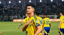 Cristiano Ronaldo po strelenom góle v drese Al-Nassr FC.