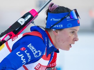 Mária Remeňová v štafetových pretekoch v Ruhpoldingu. 