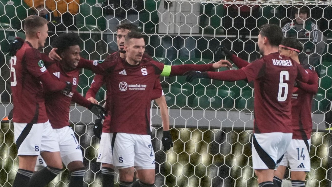 Futbalisti Sparty Praha.